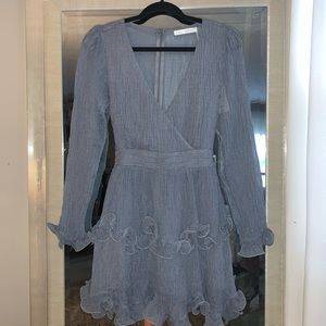 Long-sleeve Slate Blue Dress